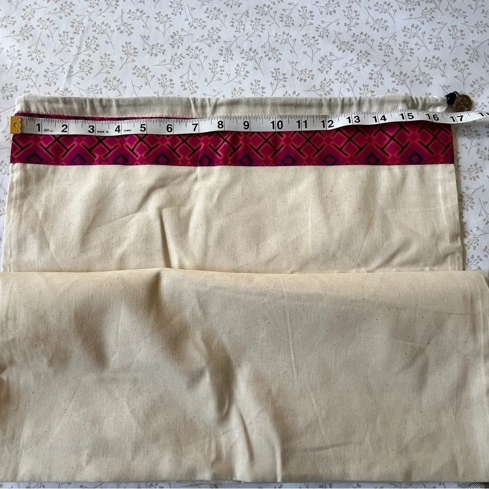 Large Tory Burch Cream Dust Storage Bag Cover Pink Trim Gold Logo 28